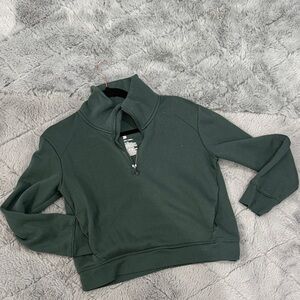 All in Motion Dark Green Quarter-Zip Top
